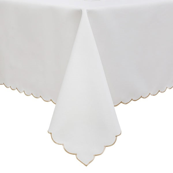 MG-1559 GOLD SCALLOPED EDGE TABLECLOTH 90'
