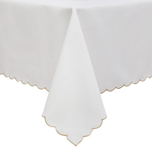 MG-1559 GOLD SCALLOPED EDGE TABLECLOTH 90'