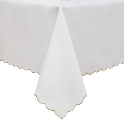 MG-1559 GOLD SCALLOPED EDGE TABLECLOTH 90'