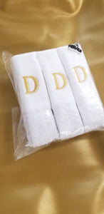 PRD-I.SCRIPT GOLD EMBROIDERED WHITE LETTER TOWEL