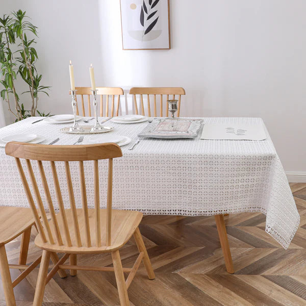 MG-1726L WHITE LACE 70'X180' TABLECLOTH