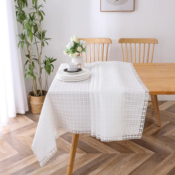MG-1726L WHITE LACE 70'X180' TABLECLOTH