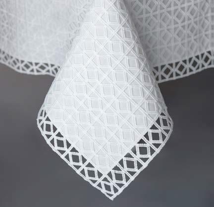 PAR-DIAM LATT WHITE TABLECLOTH