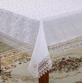 VLT-FLOWER BOW WHITE TABLECLOTH