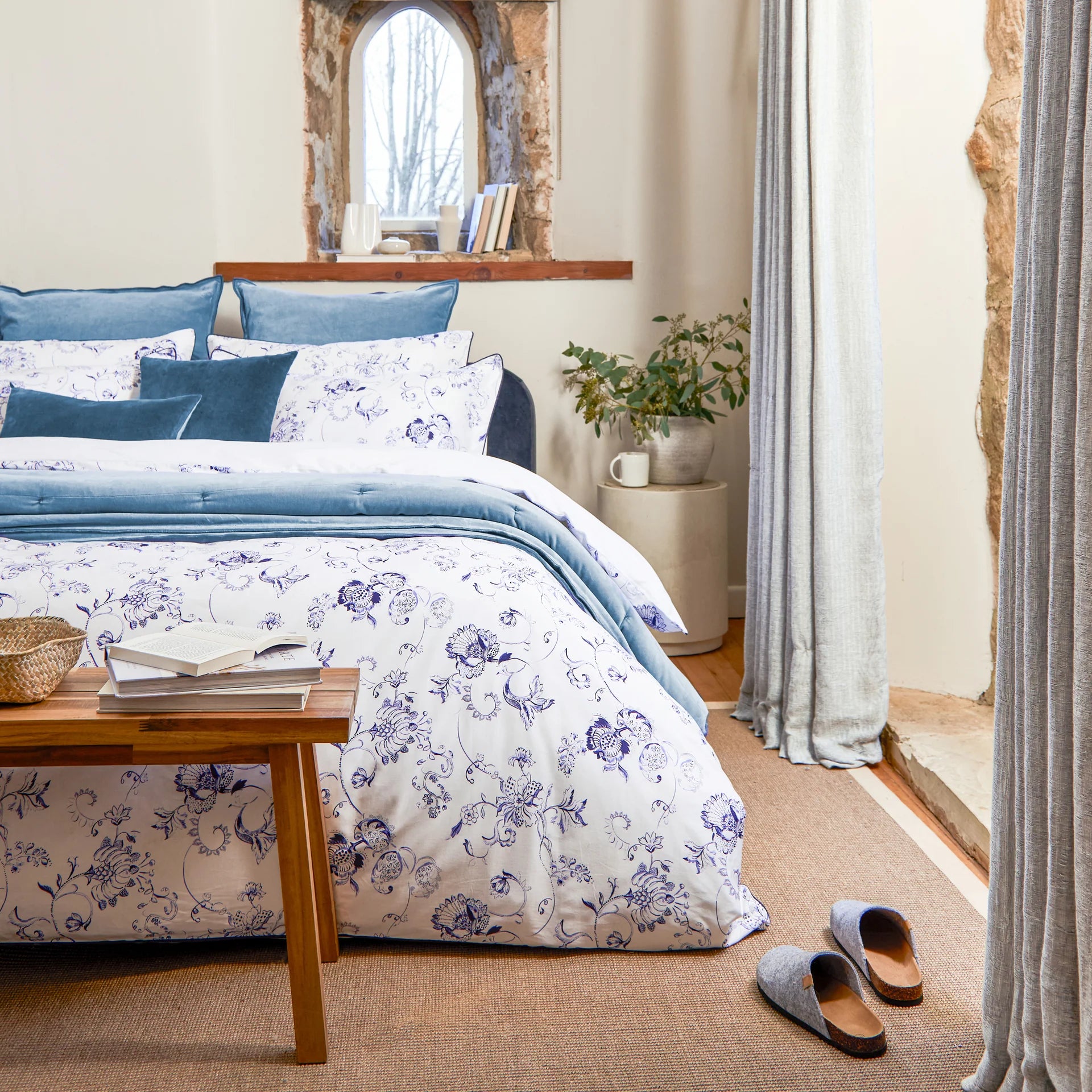 CHR-HARDWICK DUVET SET DBL NAVY BL.