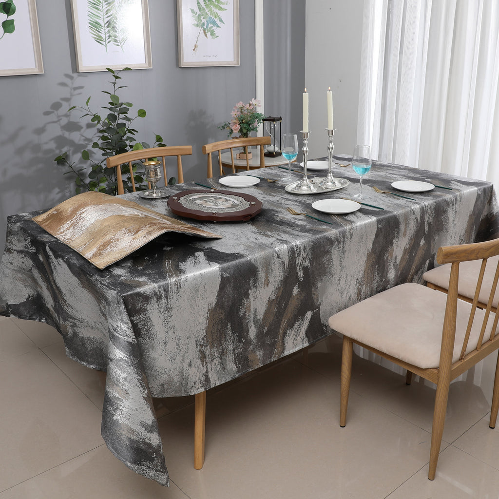 MG-1200 SILVER JACQUARD TABLECLOTH