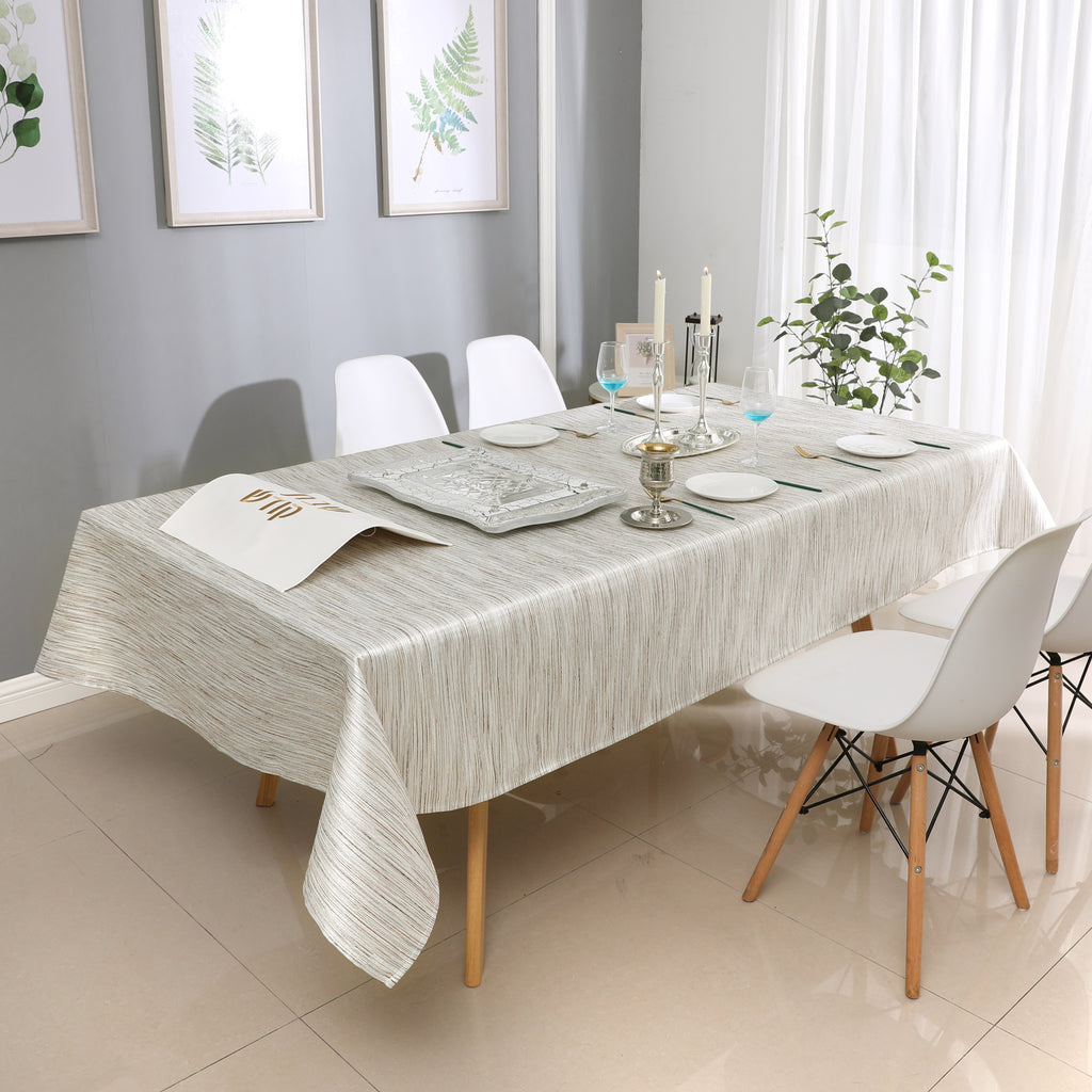 MG-1313 WHITE SILVER TABLECLOTH