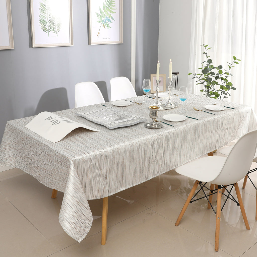 MG-1313 WHITE SILVER TABLECLOTH