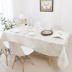 MG-1327 WHITE GOLD WAVE TABLECLOTH