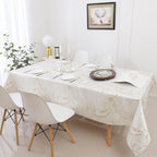 MG-1327 WHITE GOLD WAVE TABLECLOTH