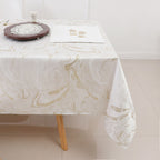 MG-1327 WHITE GOLD WAVE TABLECLOTH