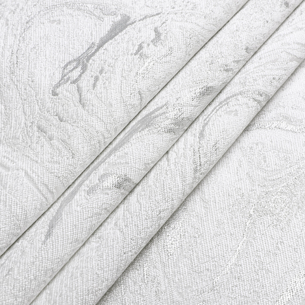 MG-1328 WHITE&SILVER WAVE TABLECLOTH