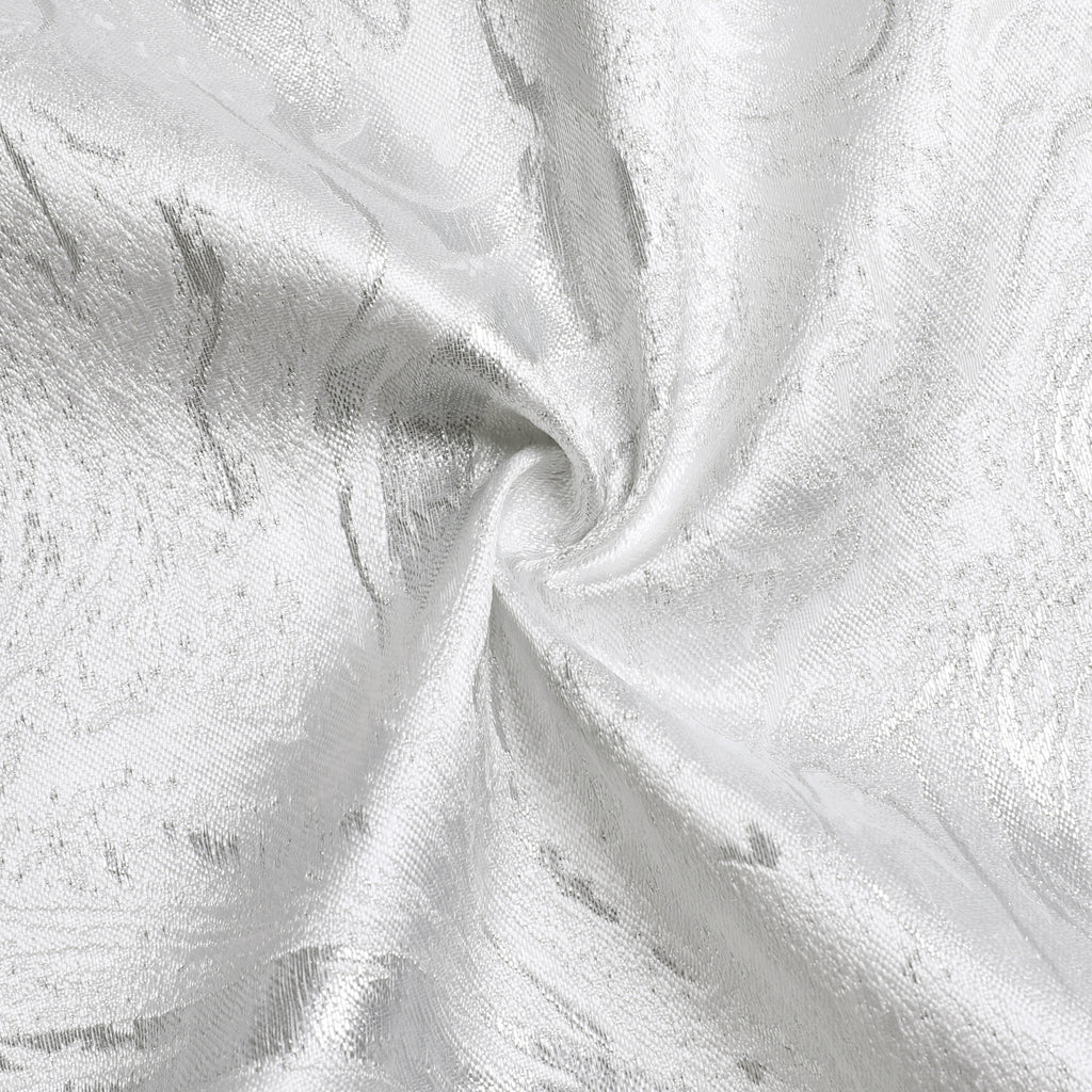 MG-1328 WHITE&SILVER WAVE TABLECLOTH