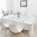 MG-1328 WHITE&SILVER WAVE TABLECLOTH