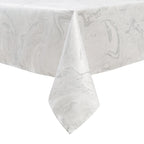 MG-1328 WHITE&SILVER WAVE TABLECLOTH