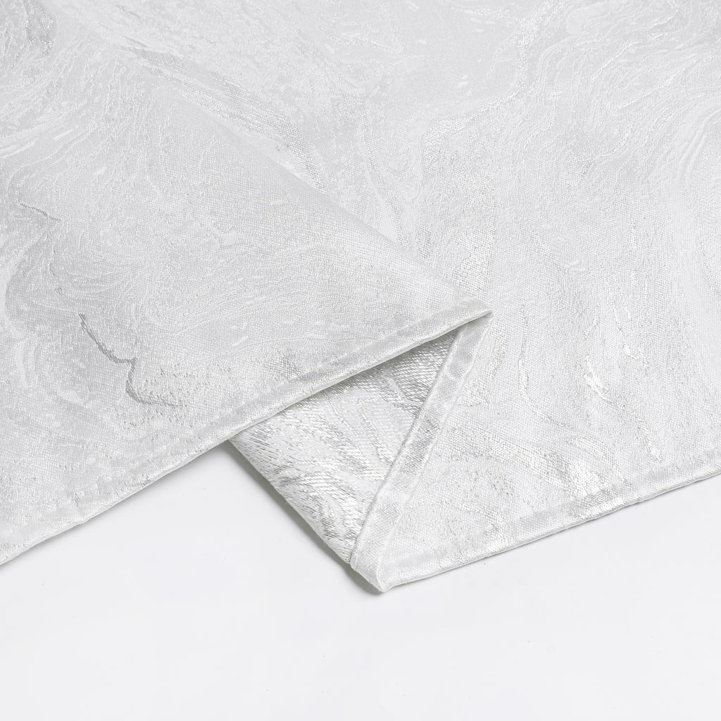 MG-1328 WHITE&SILVER WAVE TABLECLOTH