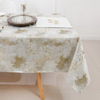 MG-1329 WHITE GOLD TREE TABLECLOTH