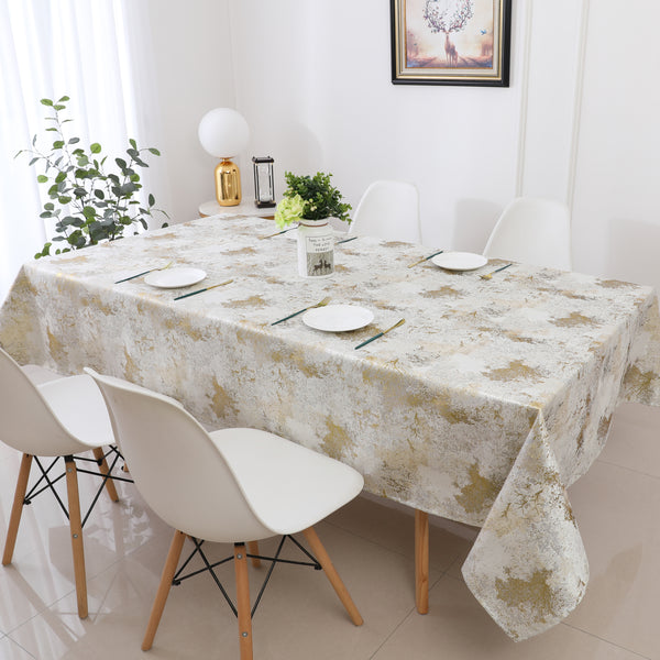MG-1329 WHITE GOLD TREE TABLECLOTH
