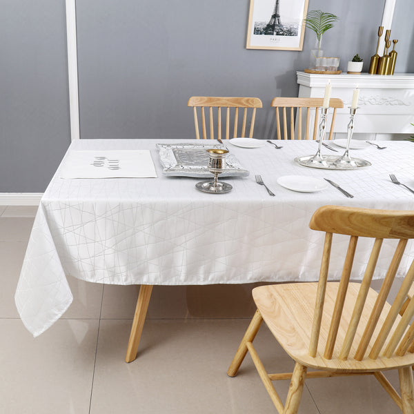 MG-1333 WHITE SILVER RAYS TABLECLOTH