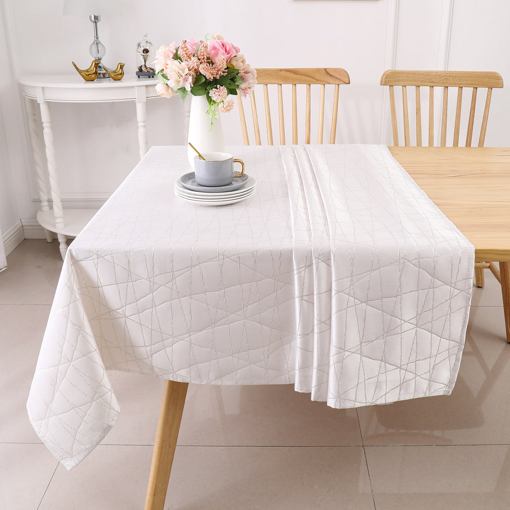 MG-1334 WHITE GOLD RAYS TABLECLOTH