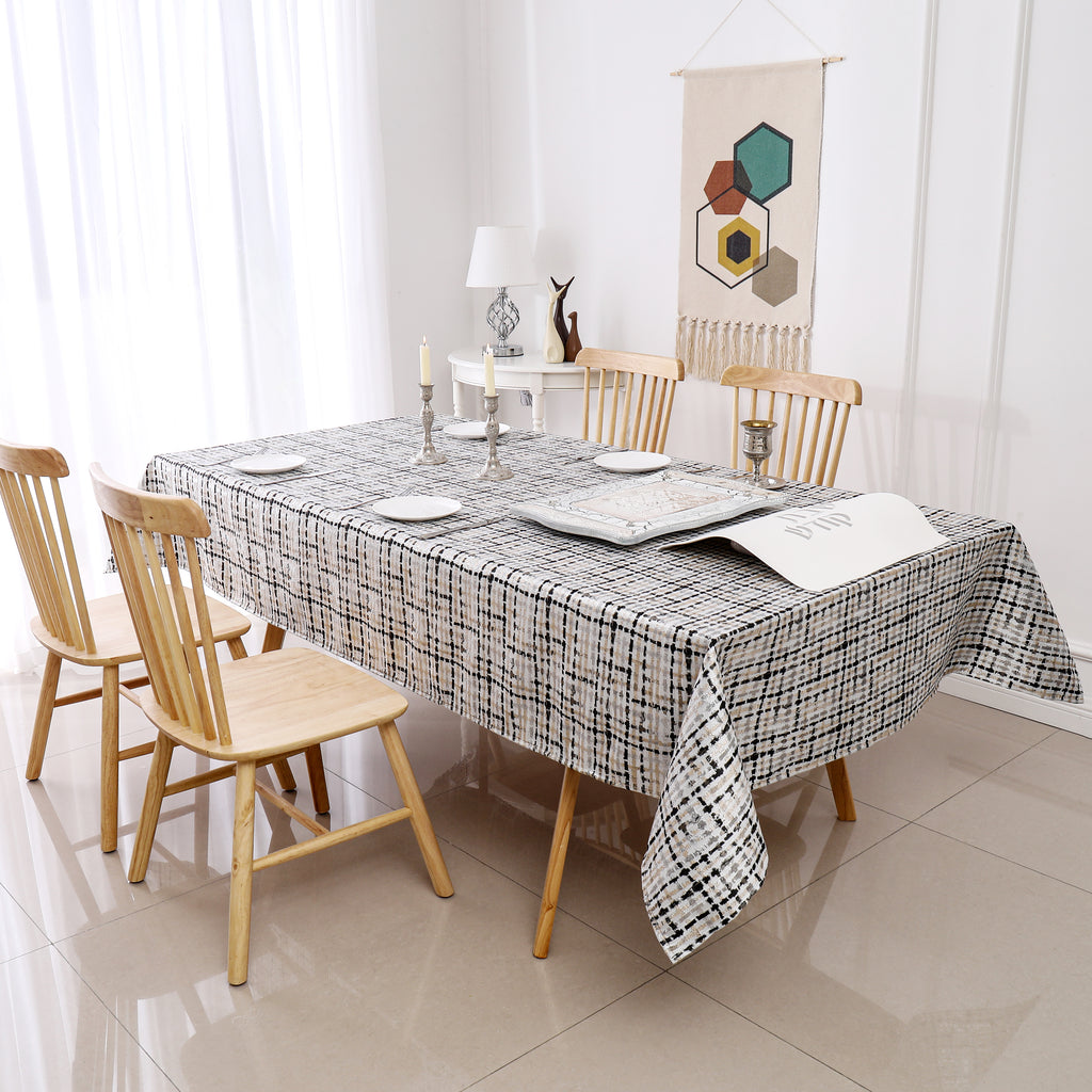 MG-1349 BLACK WEAVE TABLECLOTH