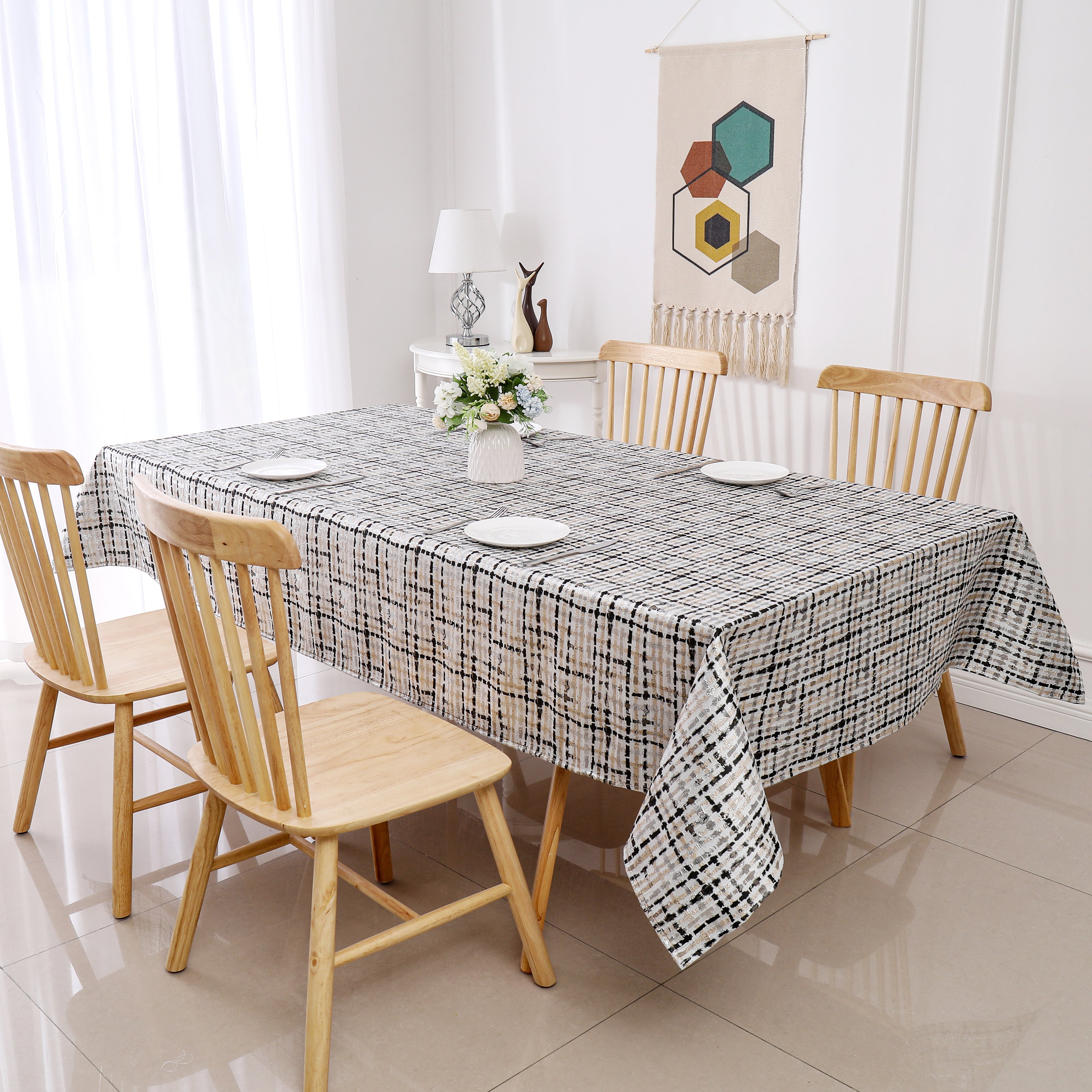 MG-1349 BLACK WEAVE TABLECLOTH