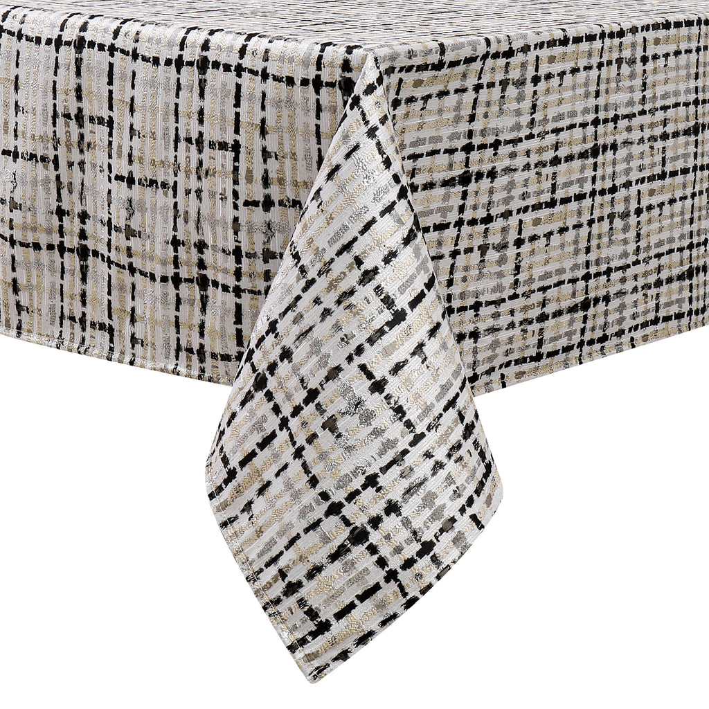 MG-1349 BLACK WEAVE TABLECLOTH