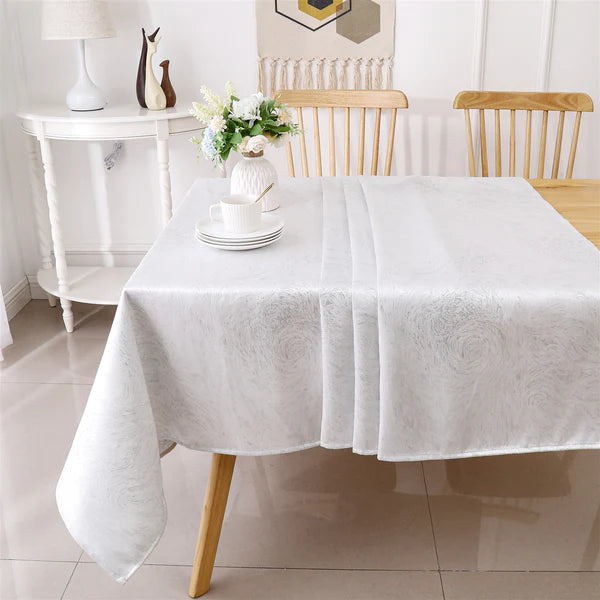 MG-1351 FOREST WHITE TABLECLOTH