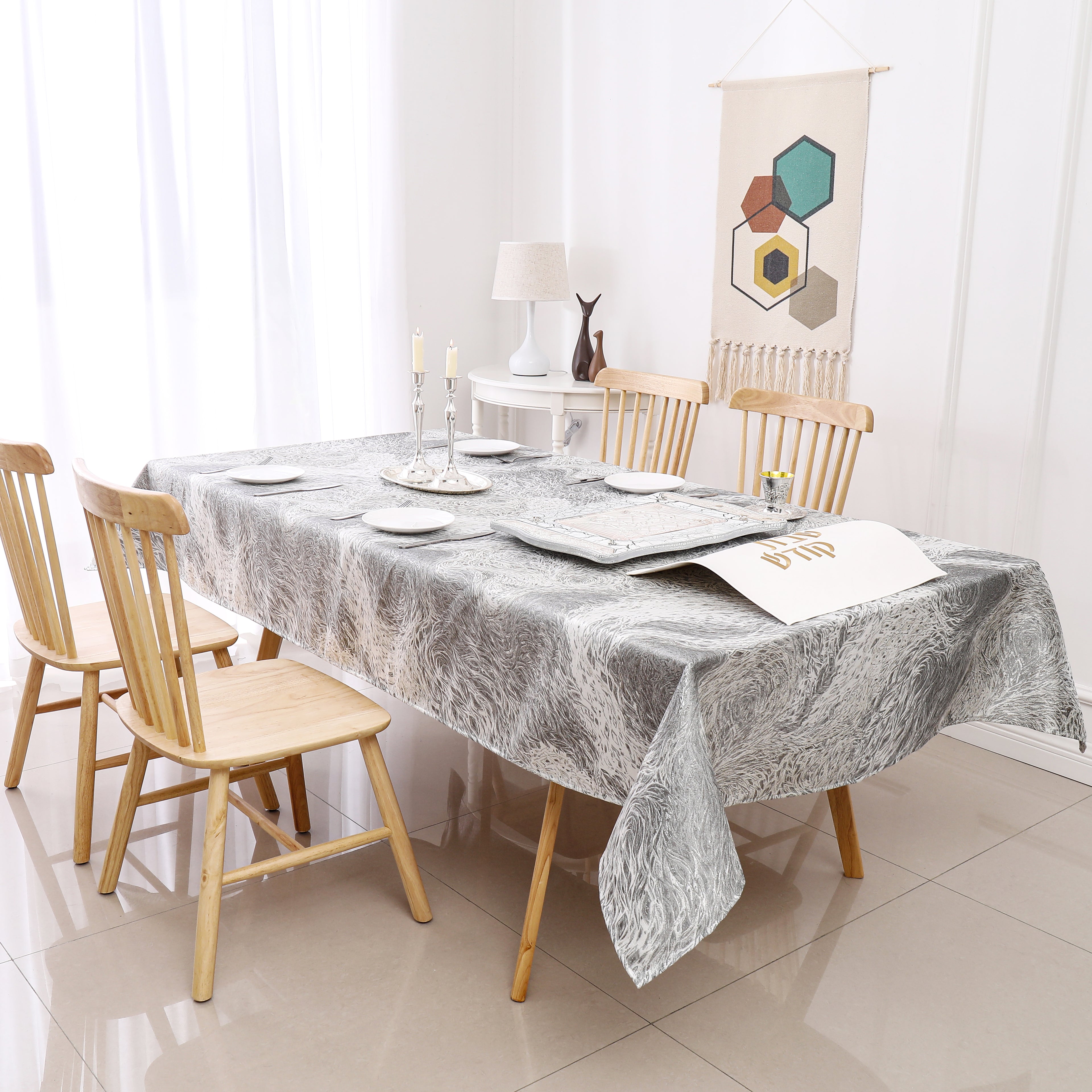 MG-1353 FOREST GREY TABLECLOTH