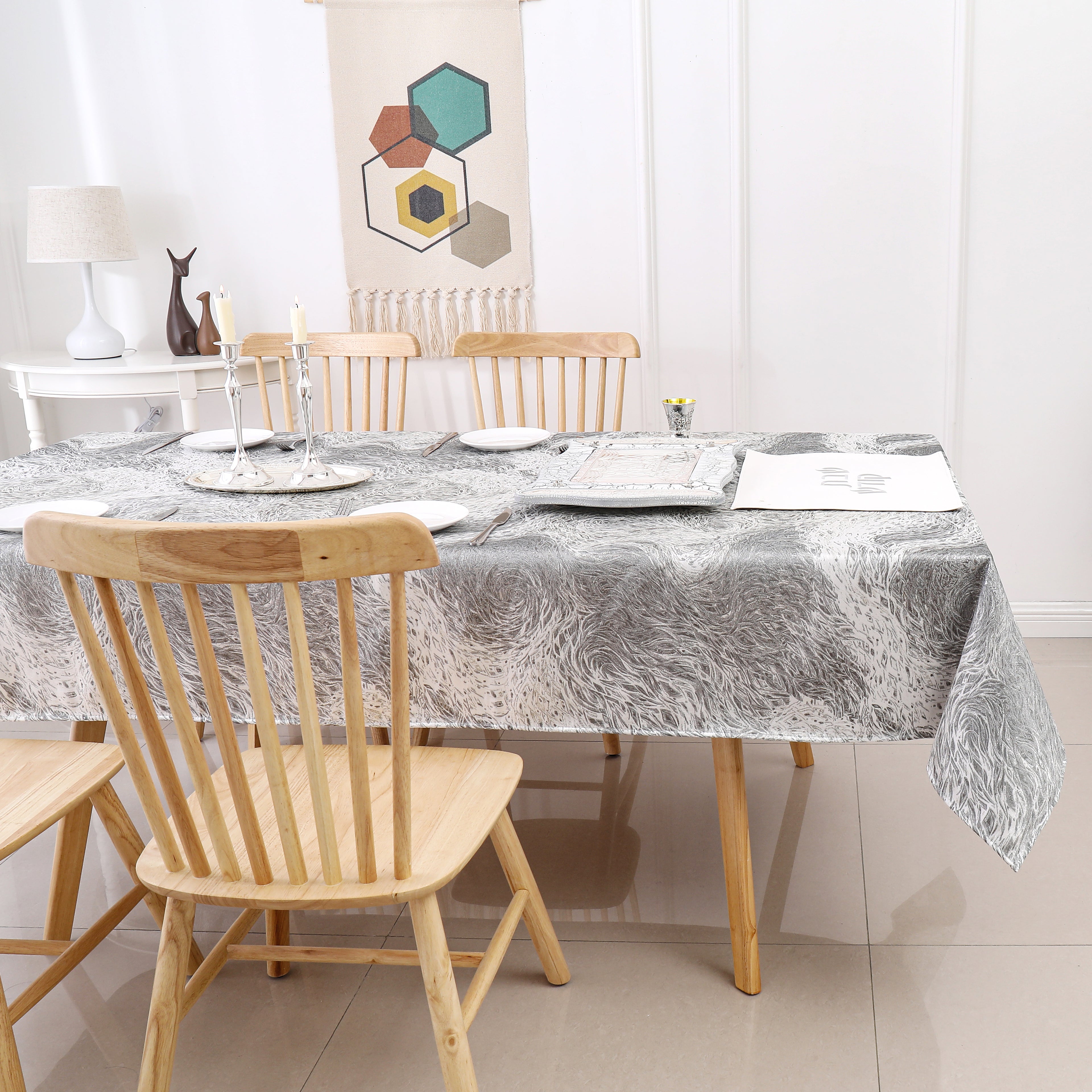 MG-1353 FOREST GREY TABLECLOTH