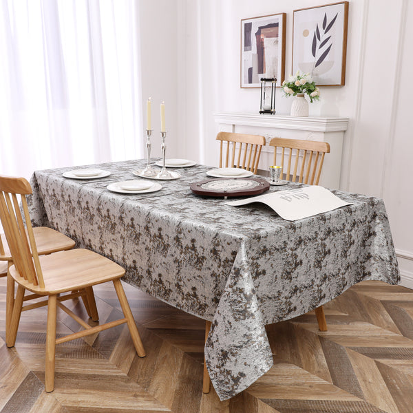 MG-1370 GREY JACQ. 90" TABLECLOTH