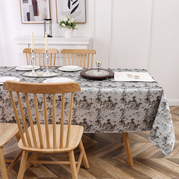 MG-1370 GREY JACQ. 90" TABLECLOTH