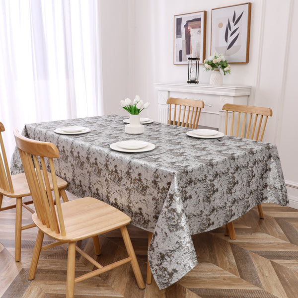 MG-1370 GREY JACQ. 90" TABLECLOTH