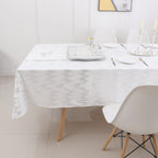 MG-1401 SILVER DOTTED VELVET 144' TABLECLOTH