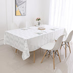 MG-1401 SILVER DOTTED VELVET 144' TABLECLOTH