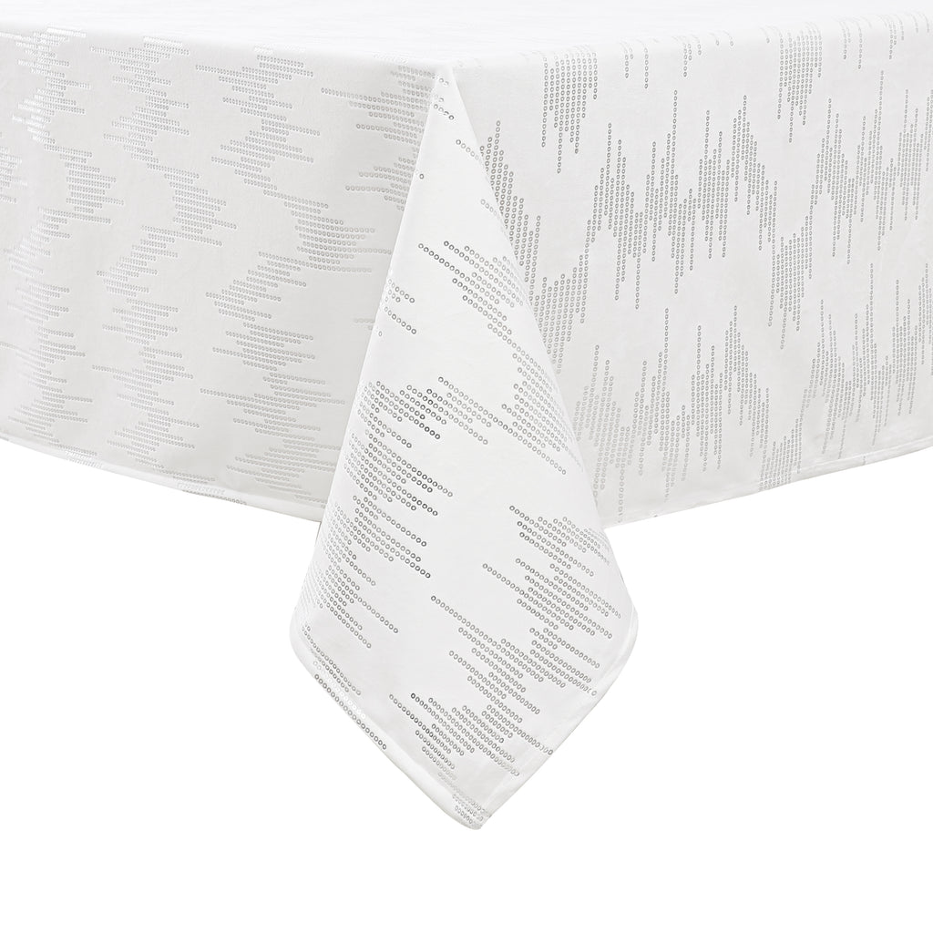 MG-1401 SILVER DOTTED VELVET 144' TABLECLOTH