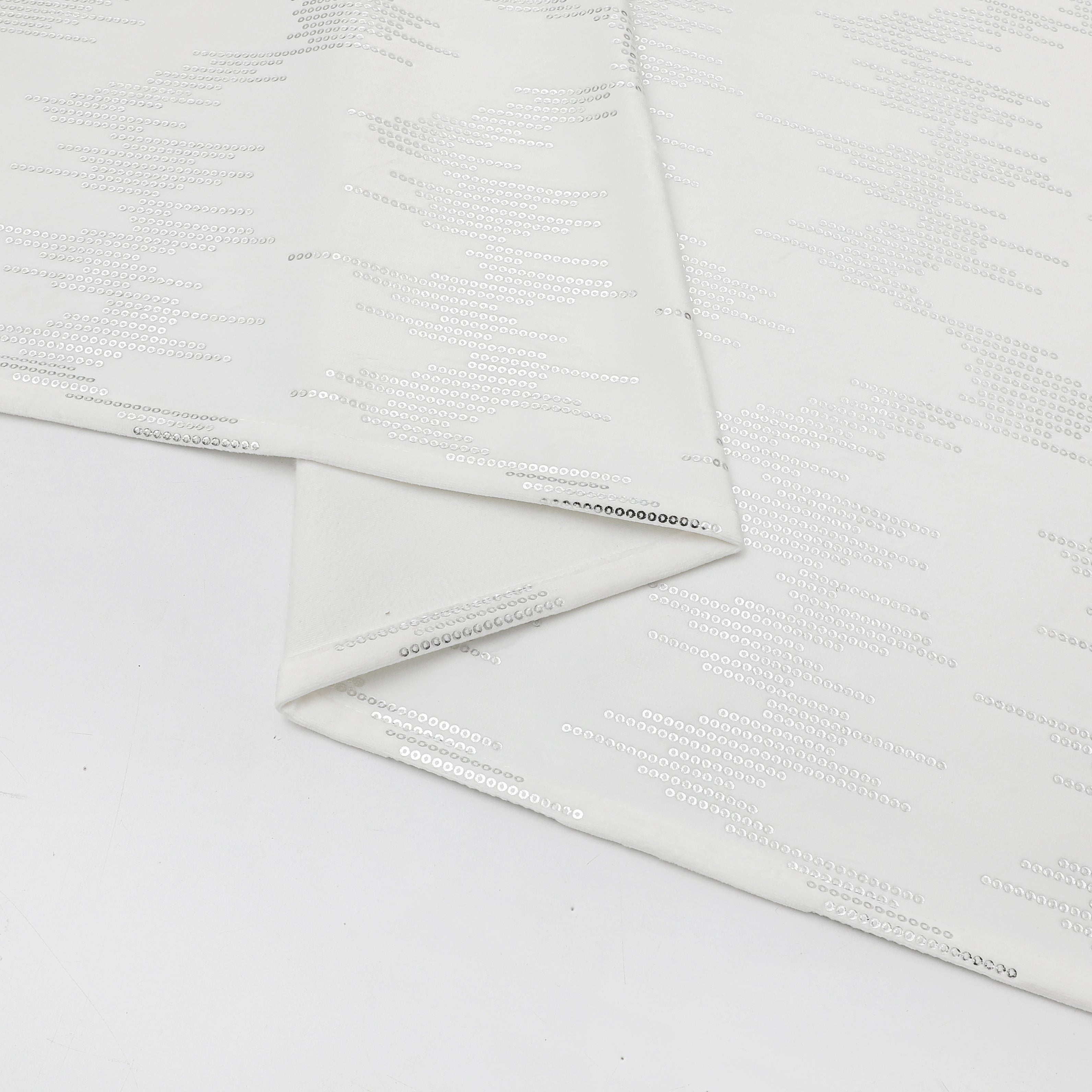 MG-1401 SILVER DOTTED VELVET 144' TABLECLOTH