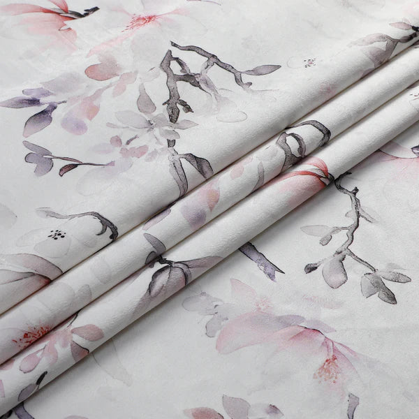 MG-1418 VELVET PINK FLORAL PRINT TABLECLOTH