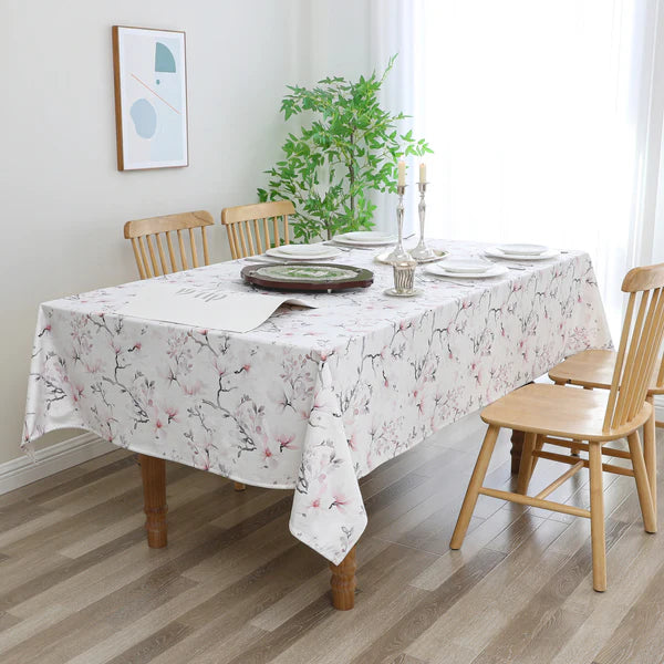 MG-1418 VELVET PINK FLORAL PRINT TABLECLOTH