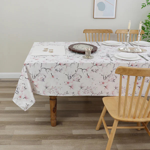 MG-1418 VELVET PINK FLORAL PRINT TABLECLOTH