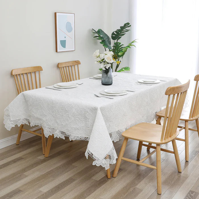 MG-1731 WHITE LACE FLOWER TABLECLOTH