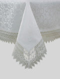 VLT-FLOWER BOW WHITE TABLECLOTH