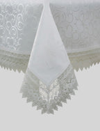 VLT-FLOWER BOW WHITE TABLECLOTH
